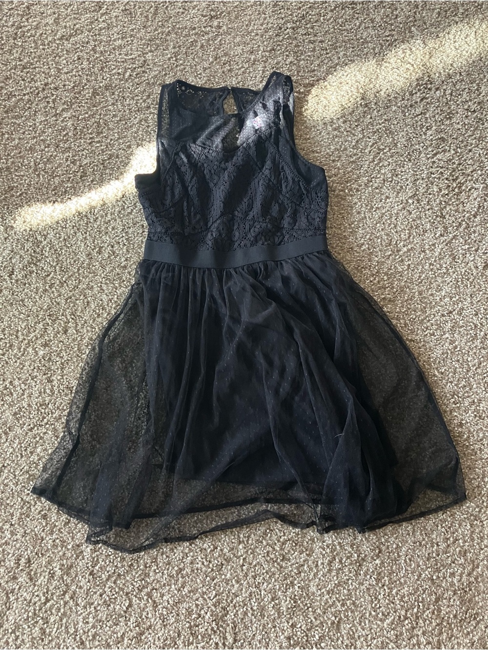 Black Lace Skater Dress